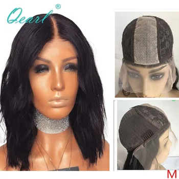 

Human Hair Lace Wigs 2x5 Silk top Scalp Wig Natural Wave Brazilian Remy Hair For Women Middle Part Preplucked 150% Qearl