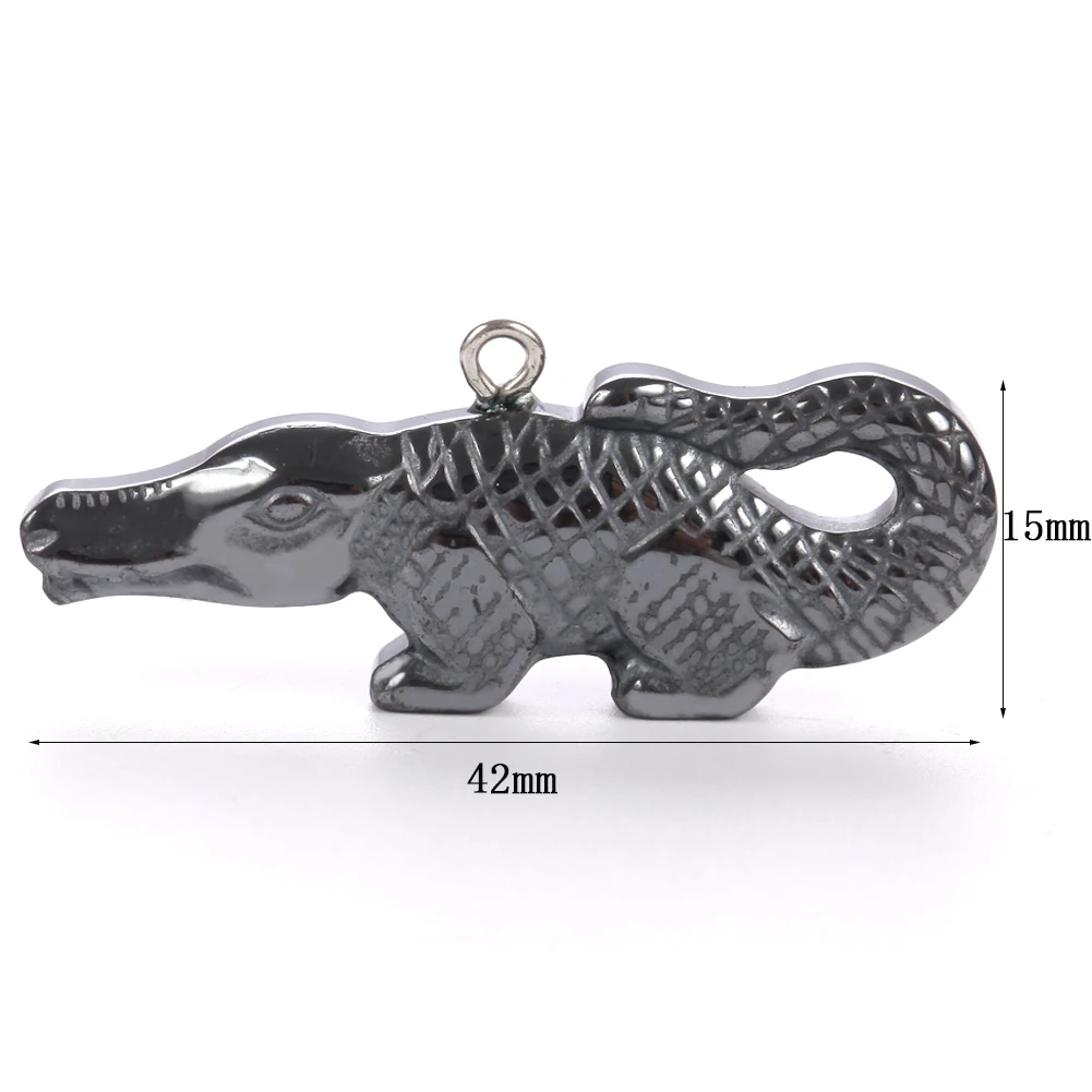 3 Stück natürliche Tier Hämatit Stein Perlen Charm Anhänger Spacer Perlen für Schmuckherstellung DIY Armband Halskette – Detail 8