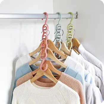 

Multilayer Storage Racks Plastic Clothes Drying Rack Holder Buckle Wardrobe Scarf Clothes Hangers Organizer Holders 1PC