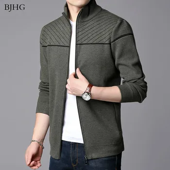 

BJHG 2019 New Fashion Jackets Mens Stand Collar Cardigan Trend Streetwear Overcoat Slim Fit Windbreaker Casual Coat Men Clothing