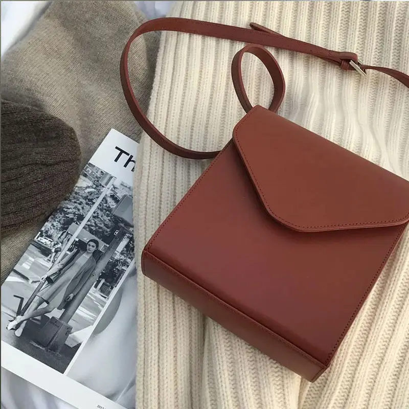 

New Arrive 2020 Women's Vintage Flap Brief Messenger Bags Pu Leather Small Shoulder Bags Crossbody Bags bolsa feminina
