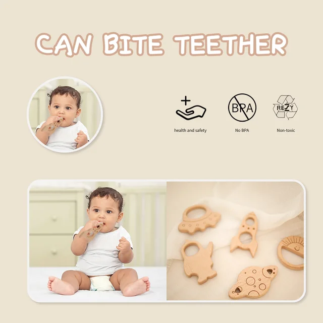 Space Series Wooden Building Block Toys for Children Montessori Baby Toy Stacking Blocks Baby Teether for Teeth Small Wood Gift 4