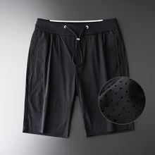 Minglu летние мужские шорты Роскошные однотонные выдалбливают ткань проветривают мужские шорты размера плюс 3XL 4XL повседневные спортивные мужские шорты