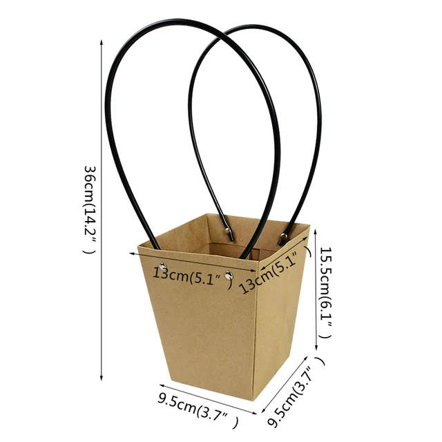 Portable Flower Box Waterproof Paper Handy Gift Bag Kraft Handbag Wedding Rose Party Gift Box Packaging For Candy Cake Birthday G