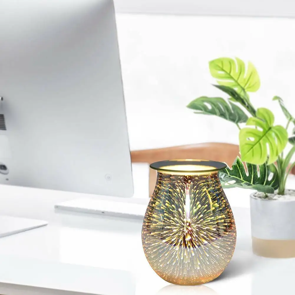 

Trimming Style 3d Glass Aromatherapy Lamp Glass Candle Aromatherapy Trimming Firework Lamp Switch Light U4S1