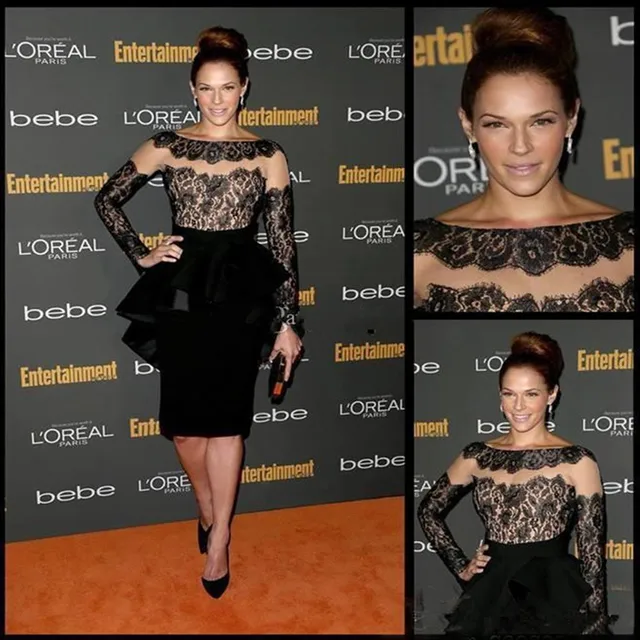 Black Celebrity Dresses Sheath Long 