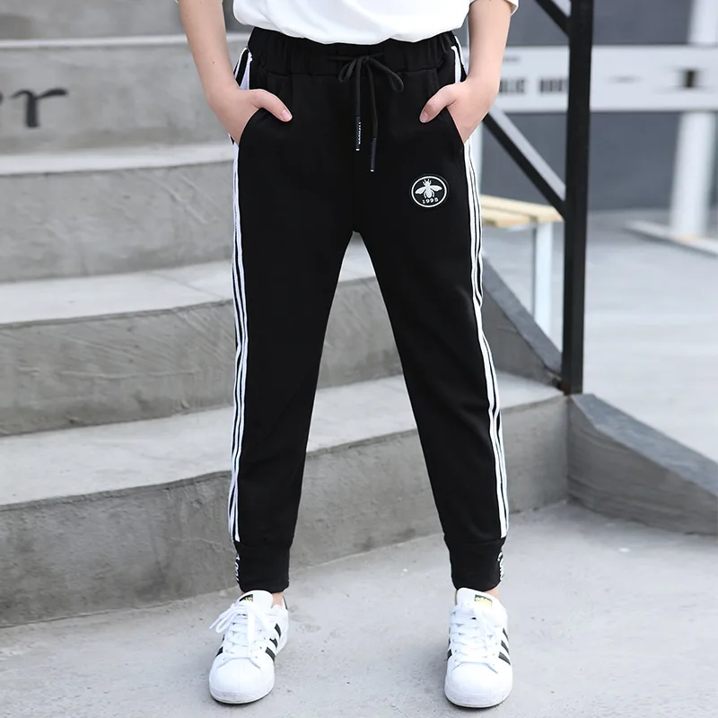 

Middle And Large GIRL'S Pants Spring And Autumn Children Knitted Stripes Trousers Young STUDENT'S Casual Sports Pants