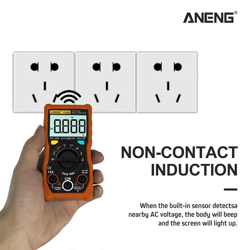 Анти-ожога V04B цифровой мультиметр дисплей Esr мультиметр автоматический ЖК-метр Высокая точность питания от пика