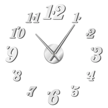 

Diy Big Wall Clock Acrylic Mirror Effect Arabia Numbers with Heart Stickers Cool Wall Art Clock Watch Living Room Wall Decor