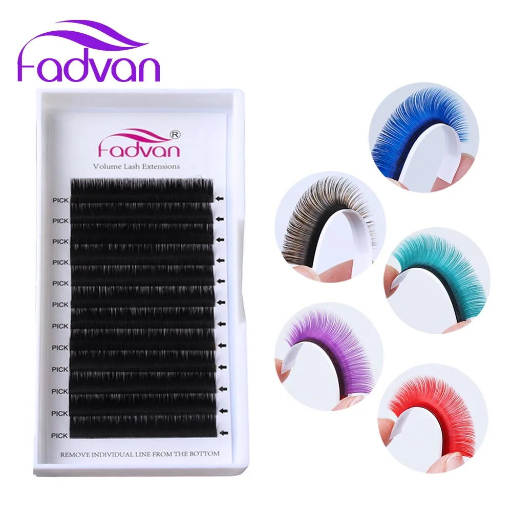 

Colored Easy Fanning Volume Eyelash Extensions 1 Case Purple/Red/Green/Blue/Brown Colorful Auto Blooming Lashes Extension