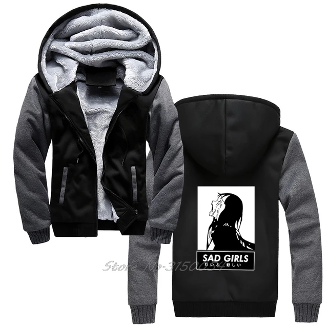 sad girl anime hoodie