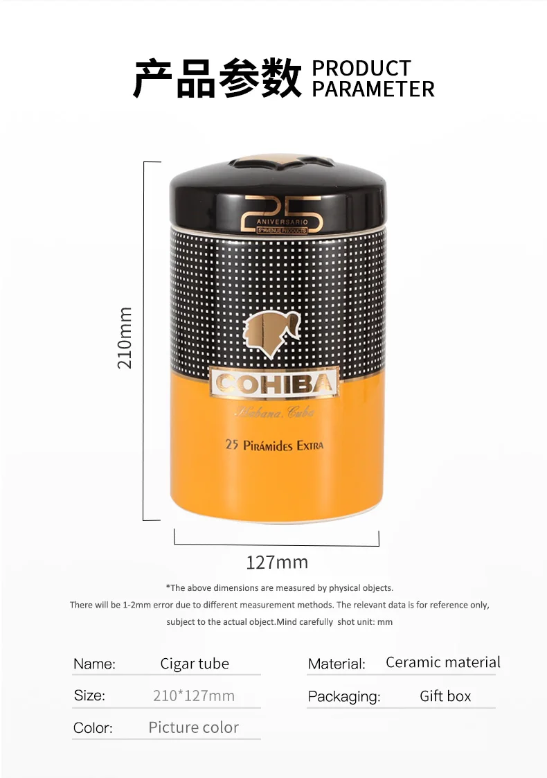 COHIBA керамическая сигара Humidor табак магазин сигары Jar домашний Humidor коробка сигары трубка для кубинских сигар W/Boveda увлажнитель сумка