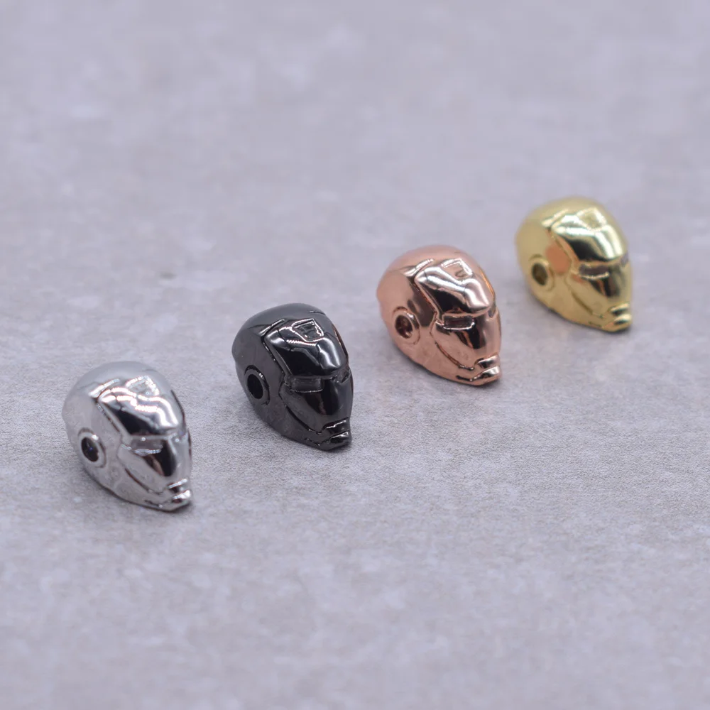 

4 Pcs/Lots Superhero Iron Man Charm Copper Inlaid Zircon Suitable for Jewelry Making DIY Beads Bracelet Findings Components