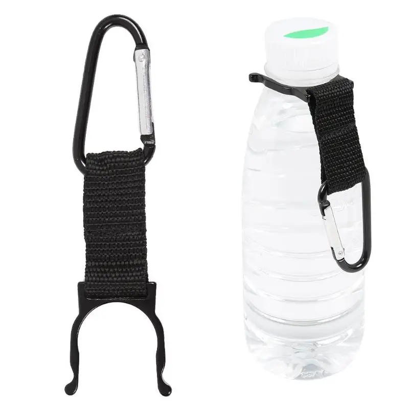 Durable Bottle Holder Clip Classic Delicate Aluminum Water Bottle Holder Clip Buckle Hiking Camping D-shaped Carabiner Hook