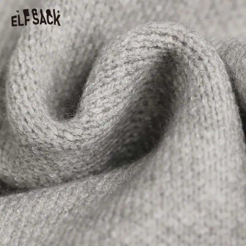 Женский вязаный кардиган ELFSACK красный с мультипликационным принтом в Корейском