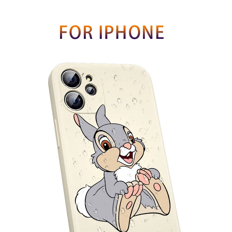 apple iphone 13 pro max case Liquid Silicone Soft Cover Cute Bambi Thumper For Apple IPhone 13 12 Mini 11 Pro XS MAX XR X 8 7 6 SE Plus Phone Case best iphone 13 pro max case iPhone 13 Pro Max