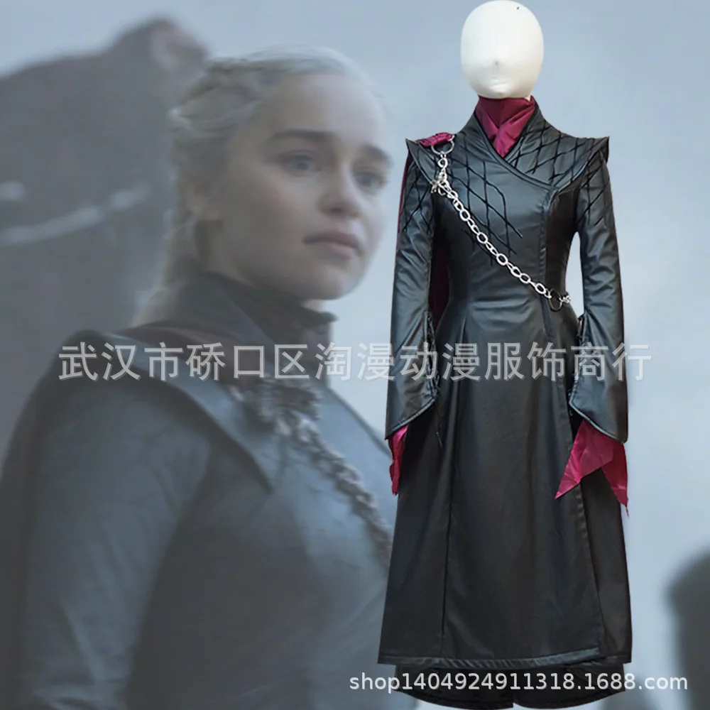 Женский костюм для косплея dazenerys Targaryen куртка-Тренч с брошью Хэллоуина 2019 |