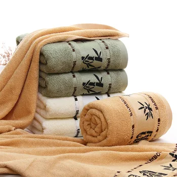 

White Bamboo Fiber Towel Printed Adult Bath Microfibre Sports Quick Drying High Quality Towels Serviette De Bain Towels EA50YJ