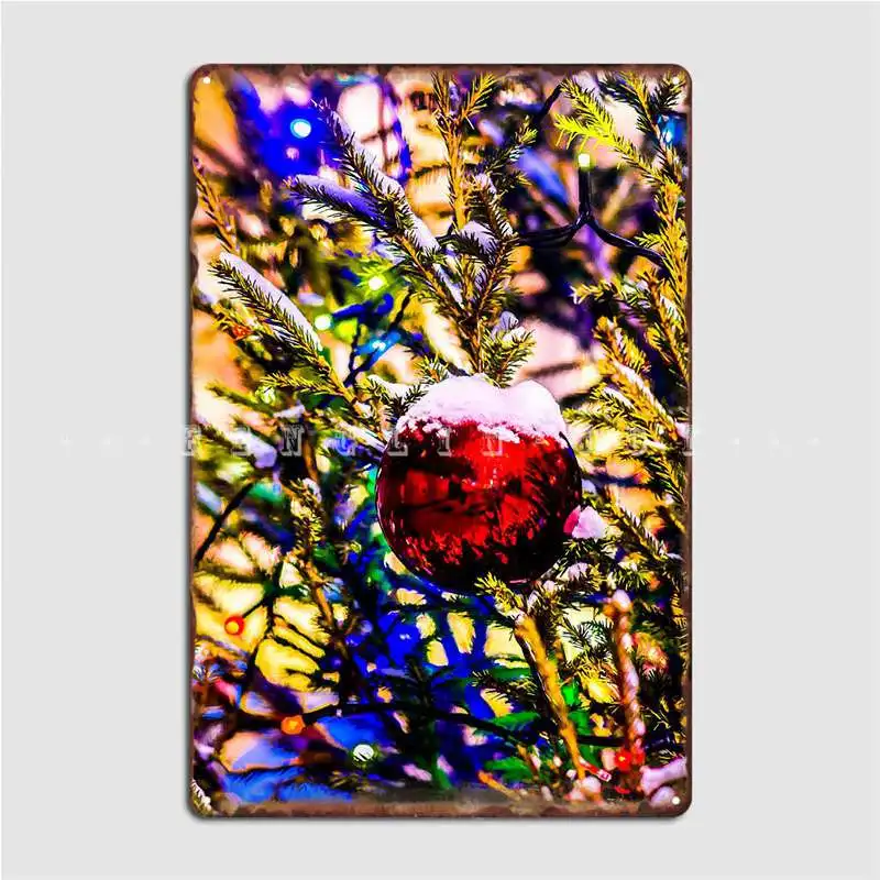 

Red Ball Christmas Lights Poster Metal Plaque Plaques Funny Cinema Kitchen Home Tin Sign Posters
