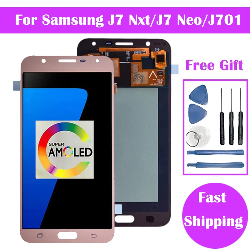 Super AMOLED For Samsung Galaxy J7 Neo LCD SM-J701F J701M J7 Nxt