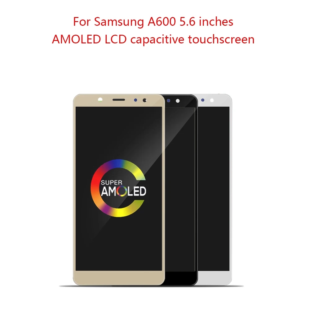 

AMOLED 5.6" For SAMSUNG Galaxy A6 2018 A600 Display LCD Digitizer Touch Screen For SAMSUNG A6 2018 A600M A600F A600 LCD Display
