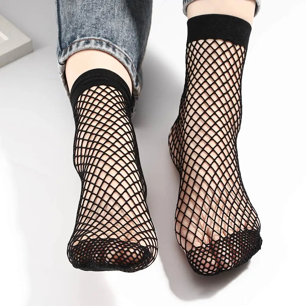 1 Pair Sexy Fishnet Women's Mesh Ankle Socks, Flat Harajuku Casual Summer Short Socks - Perfect for Christmas image 6