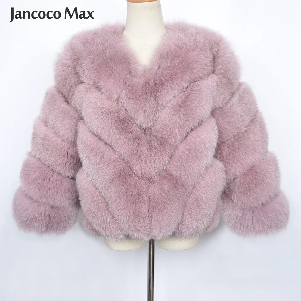 New Winter Women's Real Fur Coats Fluffy Warm High Quality Fox Fur Outerwear Lady Natural Fur Overcoat S7528