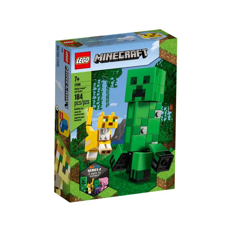 LEGO 21156 серия Minecraft BigFig Creeper и Ocelot строительные блоки игрушка отличный подарок для
