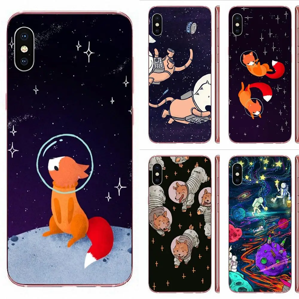 Cat Astronaut Dog Fox Space Moon Universe Foxes For Xiaomi Redmi 3 3S 4 4A 4X 5 6 6A 7 K20 Note 2 5A Plus Pro | Мобильные телефоны