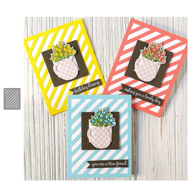 

JC Metal Cutting Dies Scrapbooking Rectangle Stripe Background Stencil Craft Knife Mould Blade Punch Card Make Die Cut New Die