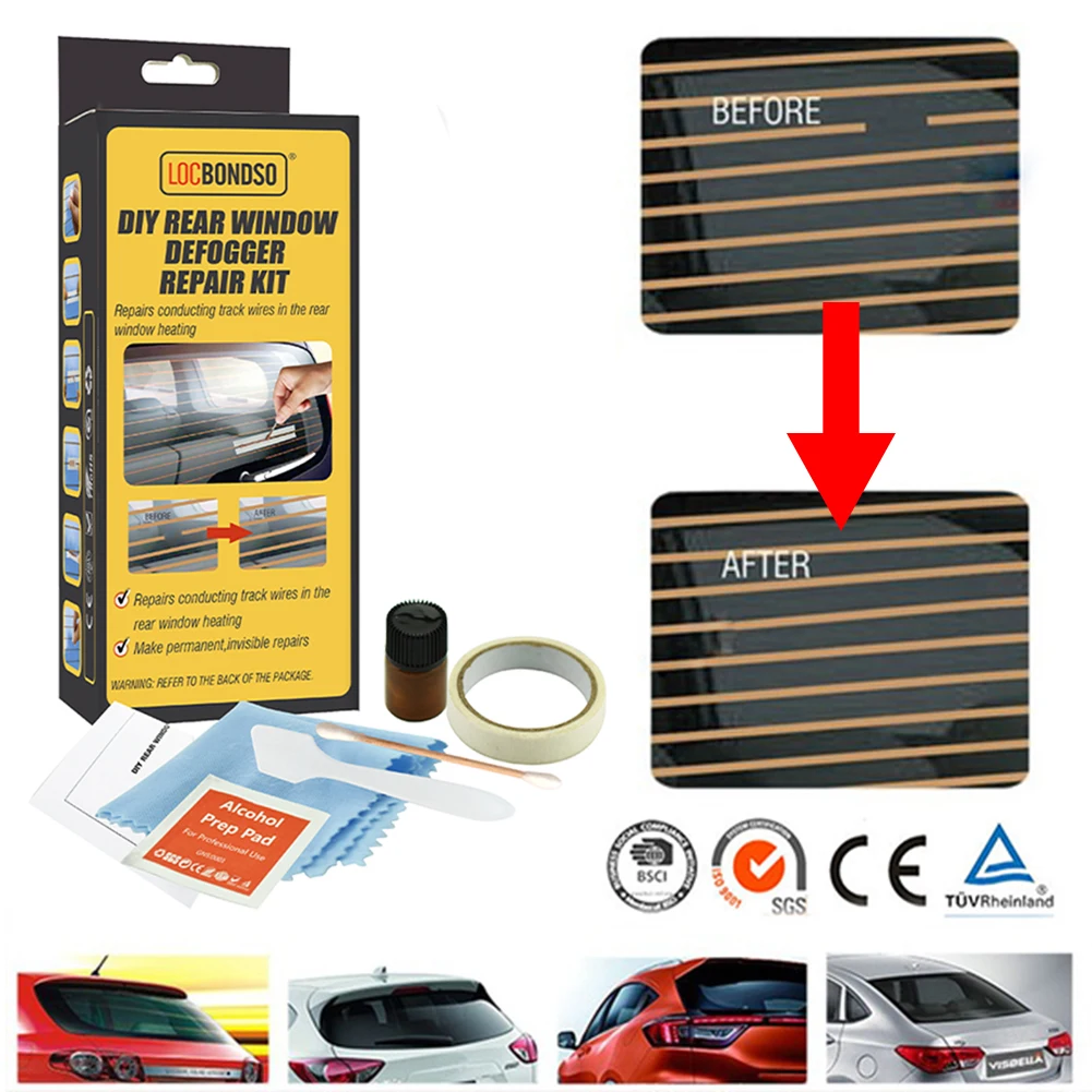 Kit de dél'offre buage de vitre arrière de voiture, bricolage, réparation  rapide, chauffage de dégivrage cassé, extérieur de voiture haut de gamme,  accessoires d'entretien - AliExpress