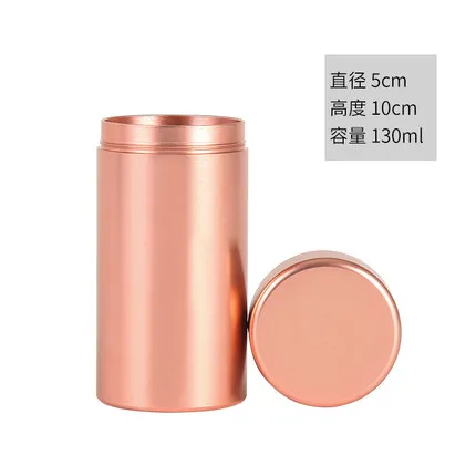 rose gold 130ml Портативная металлическая чайная коробка из нержавеющей стали для зеленого/Красного/черного/белого чая пуэр, контейнер для хранения чая, контейнер для кофе, 1 шт - Цвет: rose gold 130ml