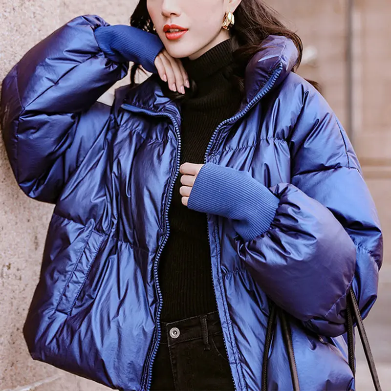 Зимняя парка, женская короткая куртка, мягкий пуховик, свободные куртки, парки для женщин,, ветрозащитное теплое модное повседневное яркое Женское пальто