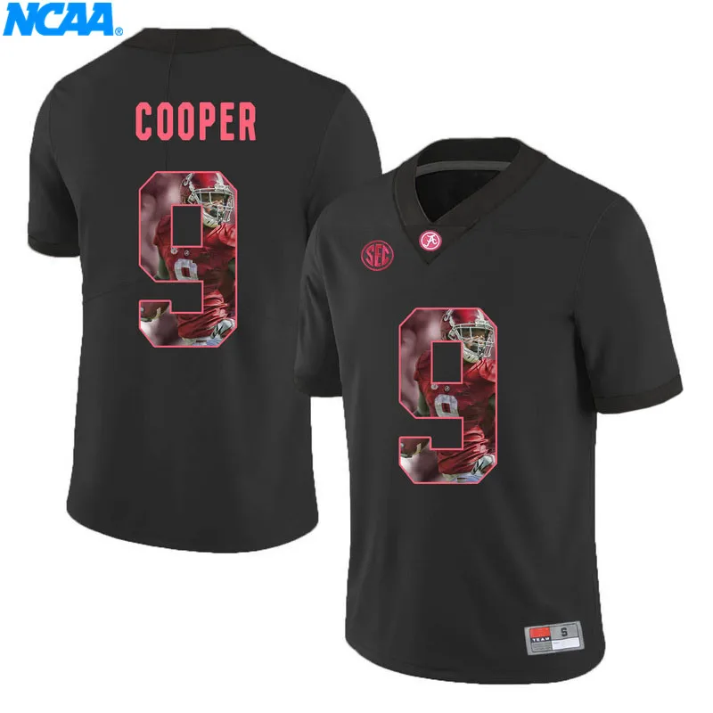 Новое поступление высокое качество Alabama McCarron#10 Cooper#9 футболка колледжа ограниченная Спортивная футболка S-XXXL
