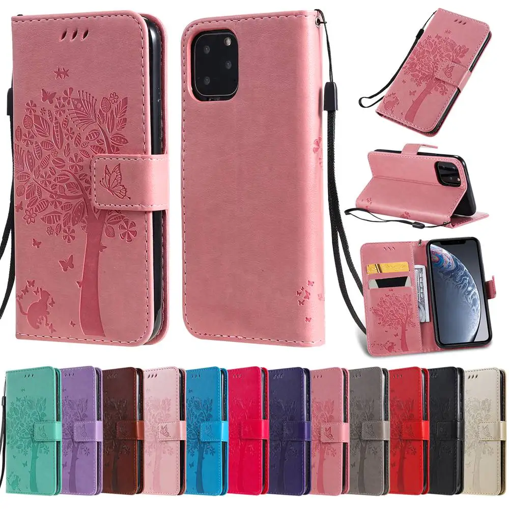 for iPhone 11 Pro Max Leather Flip Case Cover IPhone Phone 3D Cat Tree Wallet | Мобильные телефоны и аксессуары
