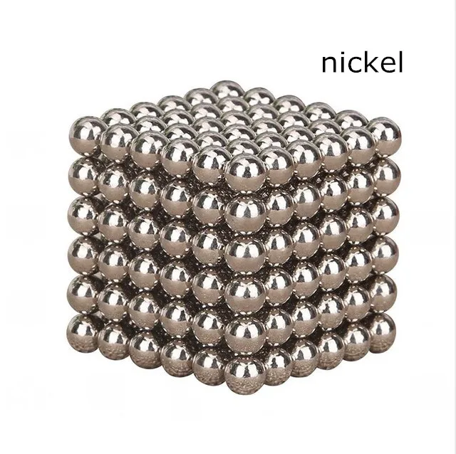 216 шт 5 мм магические магнитные блоки магнитные шарики нео куб упаковка в металлической коробке - Цвет: nickel