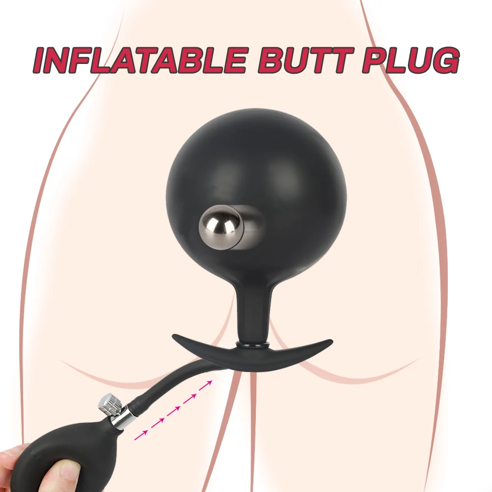 Super Large Inflatable Huge Anal Plug Silicone Expansion Big Dildo Air Pump Dilator Butt Sex Toys for Women Men | Красота и здоровье
