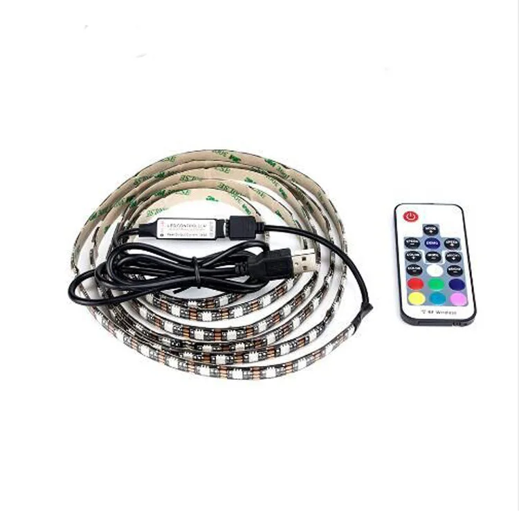 

LED Strip 5050 USB Charger 5V Strobe RGB Soft Light Color Changing TV Background Computer Table Decoration