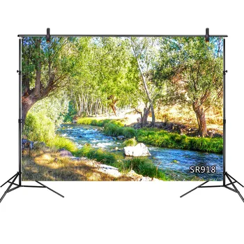 

Spring Background Natural Scenery Riverside Forest Green Plants Photography Backdrop Photo Background Photocall Photo Studio