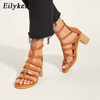 

Eilyken Women Summer Sandals 2020 Flat Rome Style Side Zipper Hollow Out Roman Sandals Summer Shoes Breathable Non-slip Black