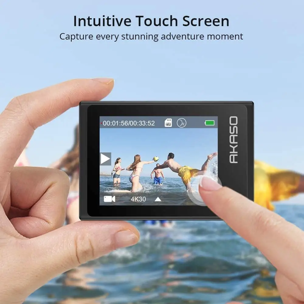 AKASO Brave 6 Plus Native 4K30FPS 20MP WiFi экшн камера Сенсорный экран EIS 8X Zoom 4k Спортивная