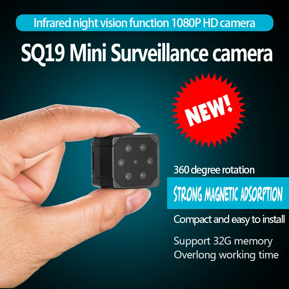 Sq19 Магнитная мини-камера с батареей HD 1080P датчик ночного видения Видеокамера DVR DV регистратор движения Поддержка Sounnd удаленного просмотра