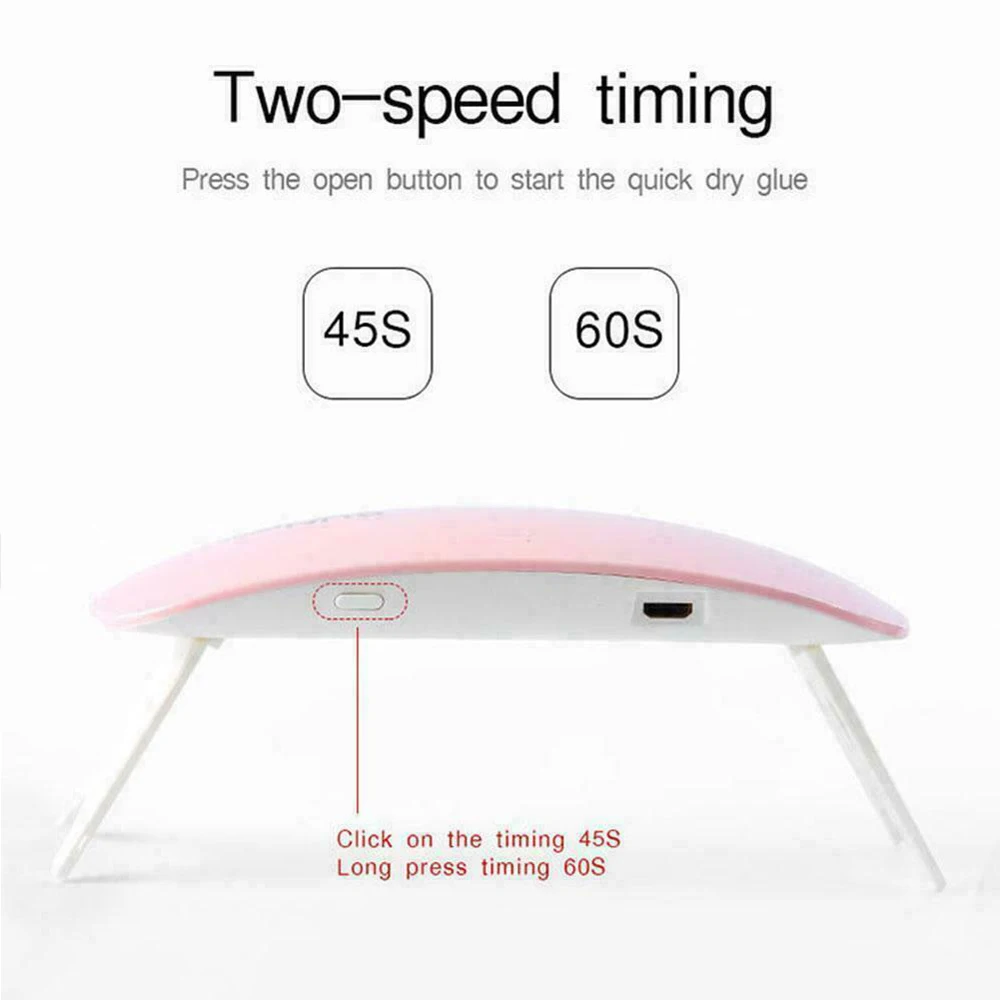 Nail Gel 9 LED Nail Dryer Portable USB Cable UV Curing Lamp for Gel Based Polishes Manicure Pedicure Machine