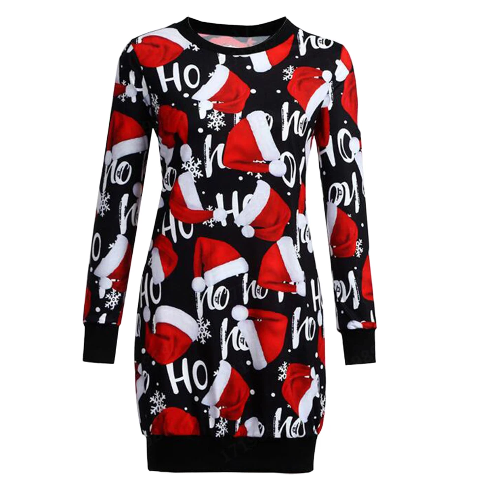 

2020 New Womens Long Sleeve T-shirt Fashion Christmas Print Top Pull Femme Casual Long Pullover Sweatshirt Plus Size