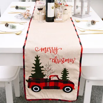 

Christmas Creative Xmas Tree Car Tablecloth Decor Table Cover Natal Table Flag Towel 2021 Merry Christmas Decor For Home