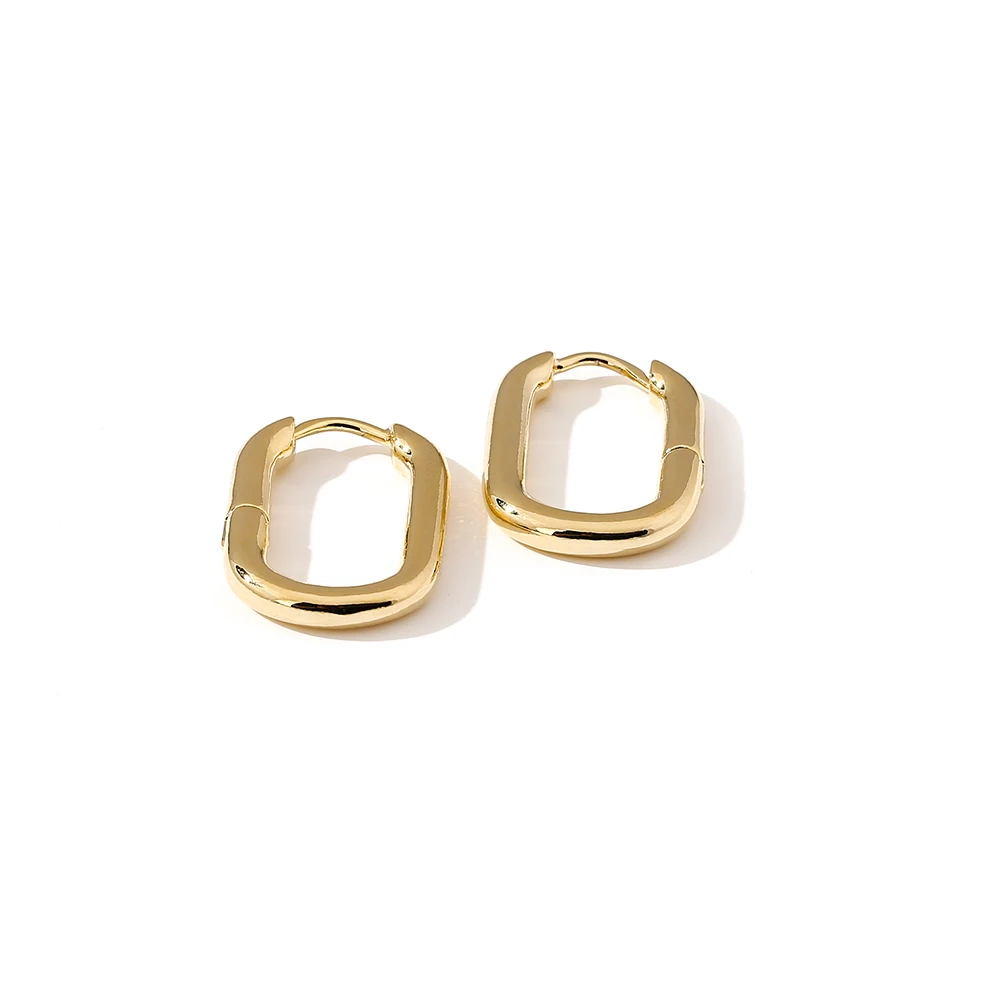 YMYW квадратные темпераментные минималистичные серьги металлические настоящие 16 позолоченные медные геометрические серьги ювелирные изделия для женщин подарок высокого качества - Окраска металла: Gold