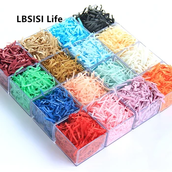 

LBSISI Life Colorful Paper Raffia Shredded Candy Boxes DIY Gift Box Filling Material Tissue Party Gift Packaging Filler Decor