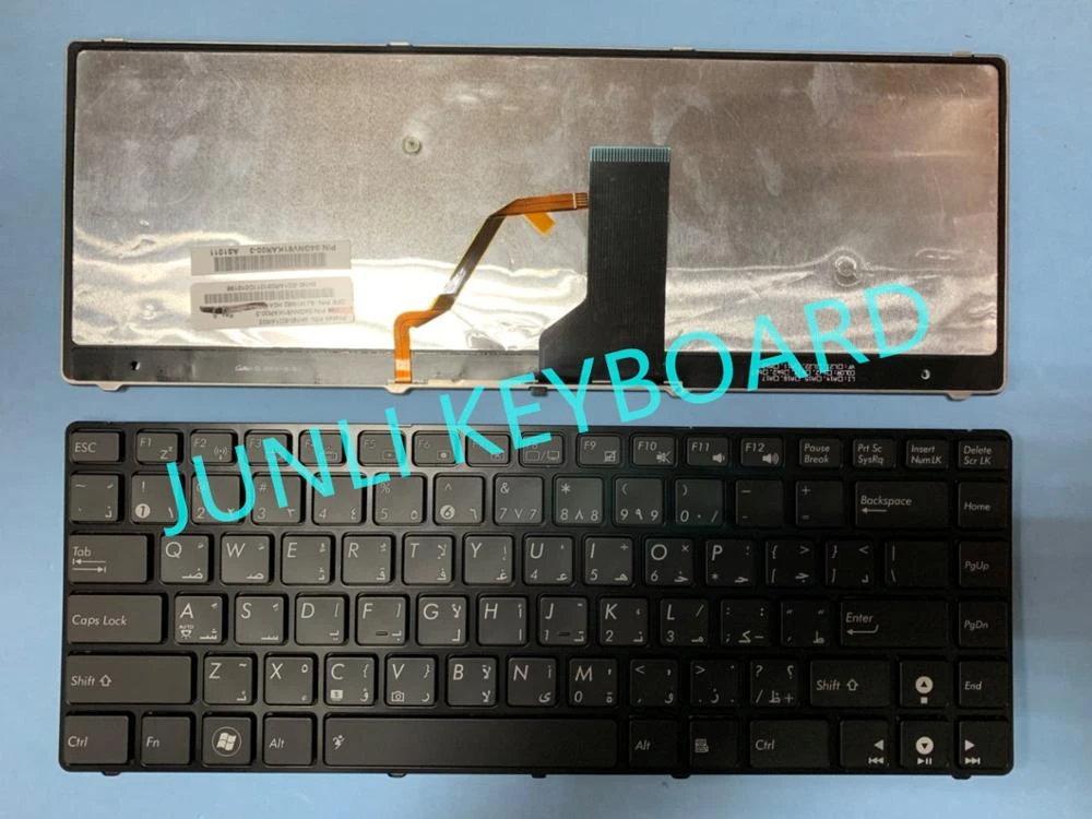 Junli Keyboard For Original Asus A42j Ul30 Ul80 X43j K43 X43s K42 P43j Ul30a Ul30v U35j U80 Arabic Arab Black Frame With Backlit Replacement Keyboards Aliexpress