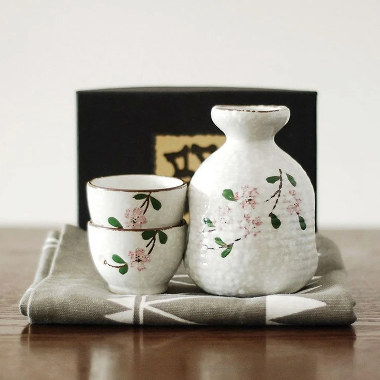 Sakara набор вина японский Саке набор керамический флакон вина горшок с питьевой чашечка набор(1 горшок+ 2 чашки