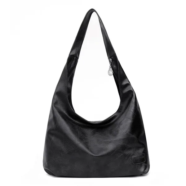 Винтаж коричневые женские Искусственная кожа сумочки роскошные дизайнерские сумки на плечо, высокое качество, брендовые сумки через плечо женские сумки для женщин bolso mujer - Цвет: Black